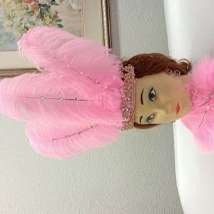 Pink Feathered Headpiece